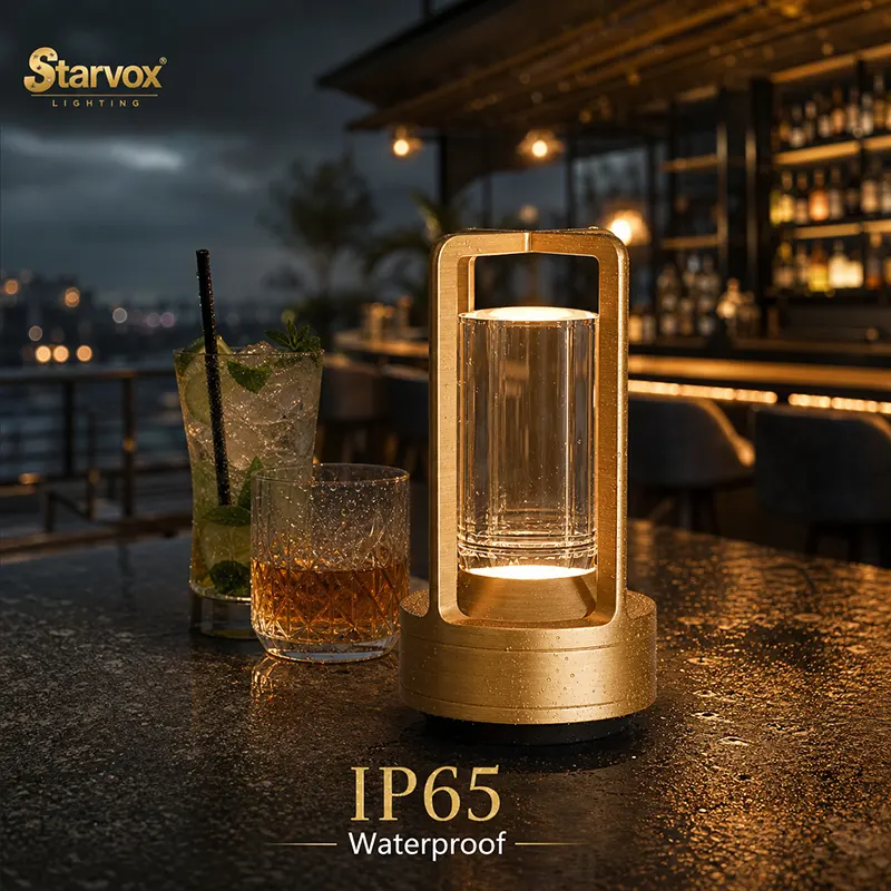 Starvox Lucent cordless table lamp LC-0918 — IP65 waterproof rechargeable LED lantern for bars and restaurants