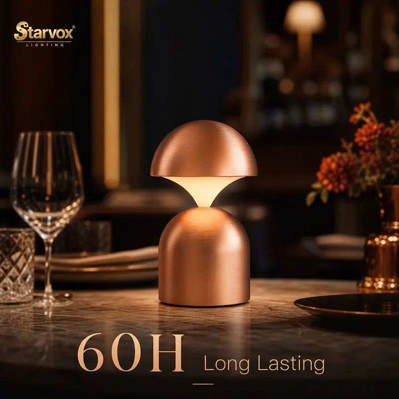 Starvox Mushroom cordless table lamp MR-1118 — rechargeable LED lamp for restaurant tables
