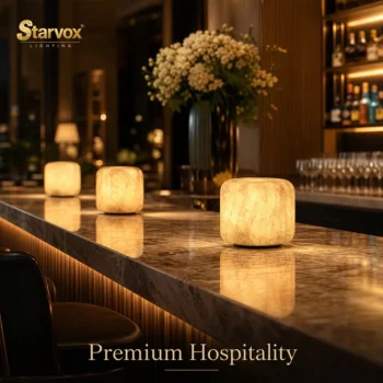 Starvox Stone cordless table lamp ST-1085 — rechargeable stone-look LED lamp for dining settings