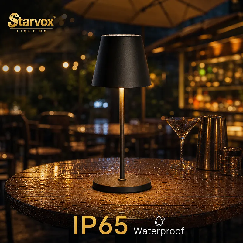 battery powered table lamps with metal base for commercial restaurants