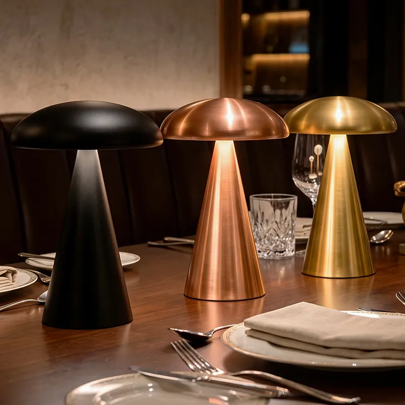 restaurant patio lighting with Dome Series weatherproof cordless lamps, IP65 sealed