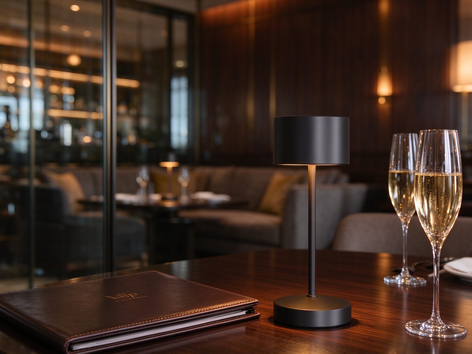 CT-0820-2 cordless table lamp in a restaurant / hospitality setting (1)