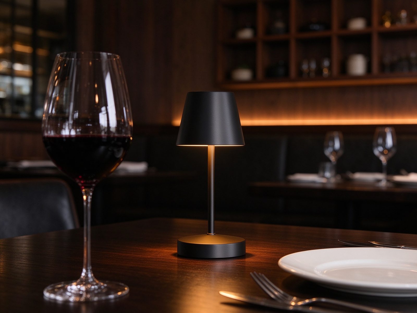 CT-0820 cordless table lamp in a restaurant / hospitality setting (1)