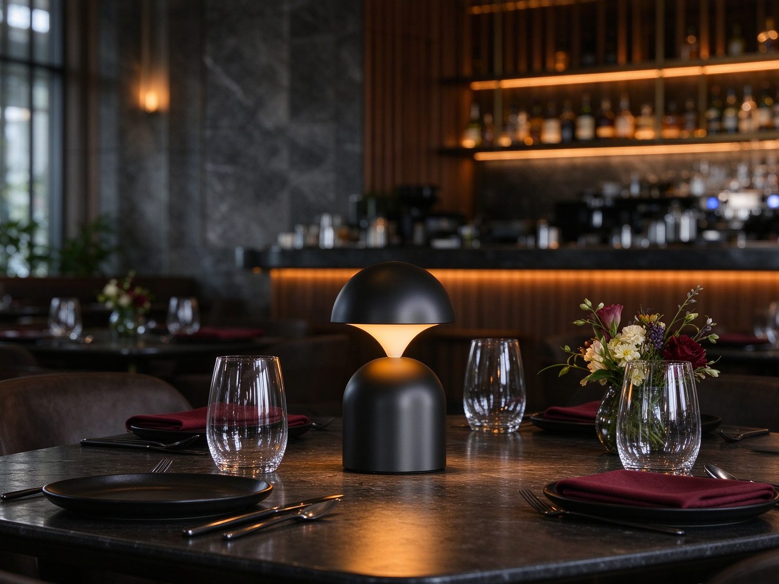 MR-1118-1 cordless table lamp in a restaurant / hospitality setting (3)